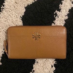 Tory Burch Long Zippy Wallet Tan